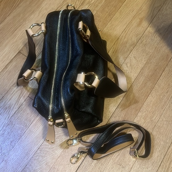 ROSSI Italian black leather hobo style shoulder handbag - Picture 6 of 16